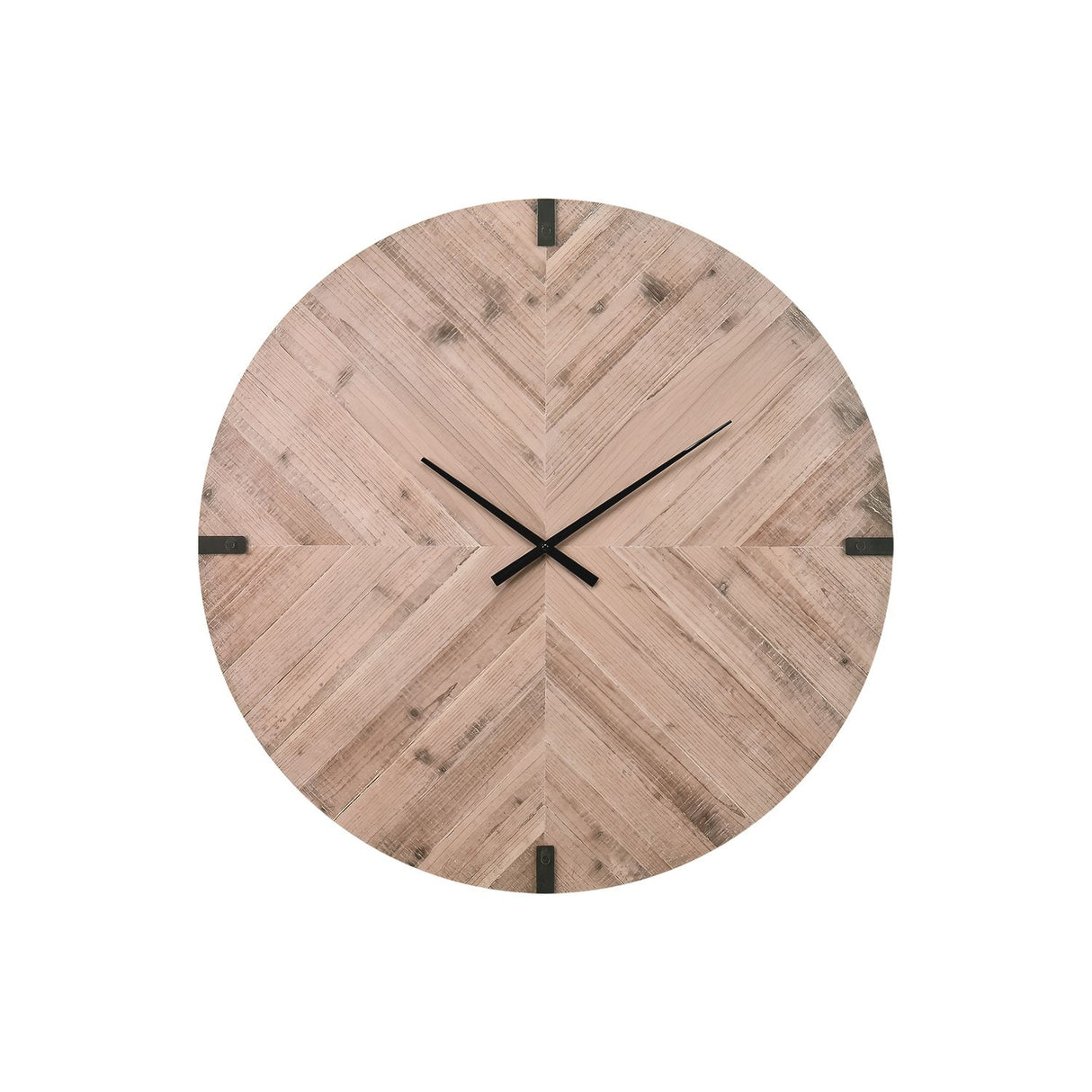 Wall Clock, Round, Large Oversized - Brown