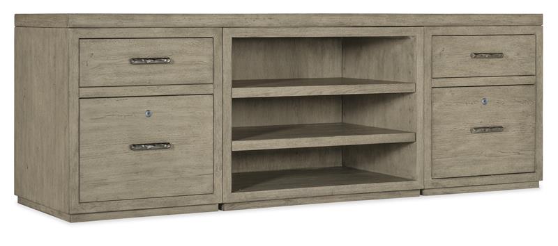 Linville Falls 84" Credenza with Two Files and Open Desk Cabinet - 6150-10918-85