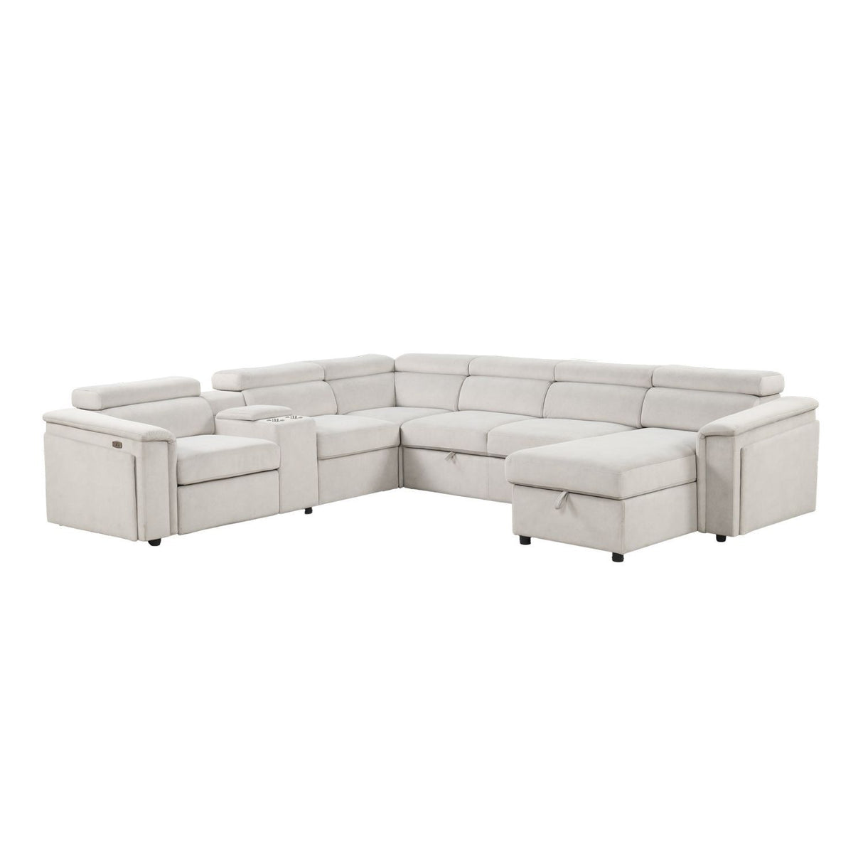 Harvey - Power Recliner Sectional Sleeper - Beige