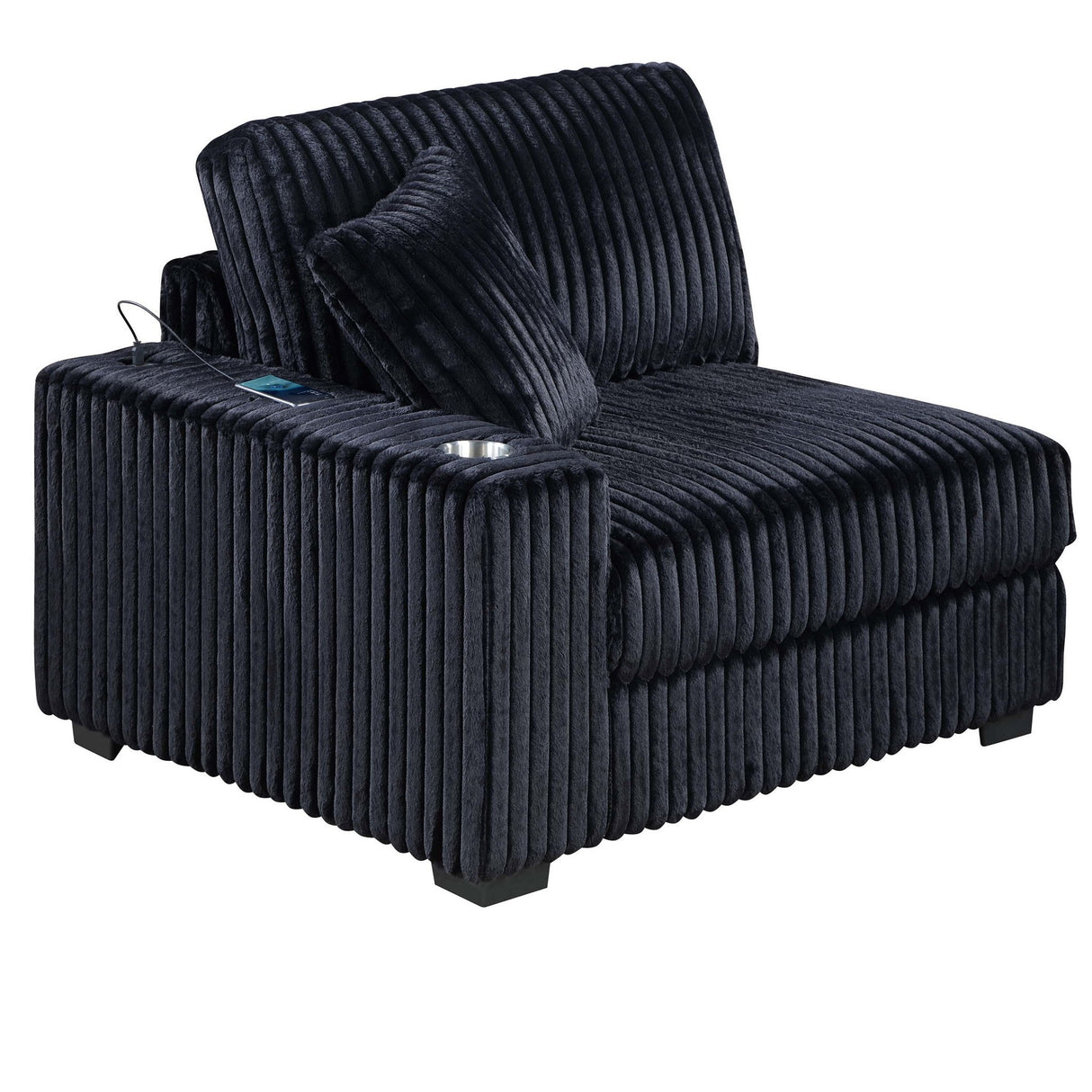 Contemporary Style Chair With Cup Holder Armrest