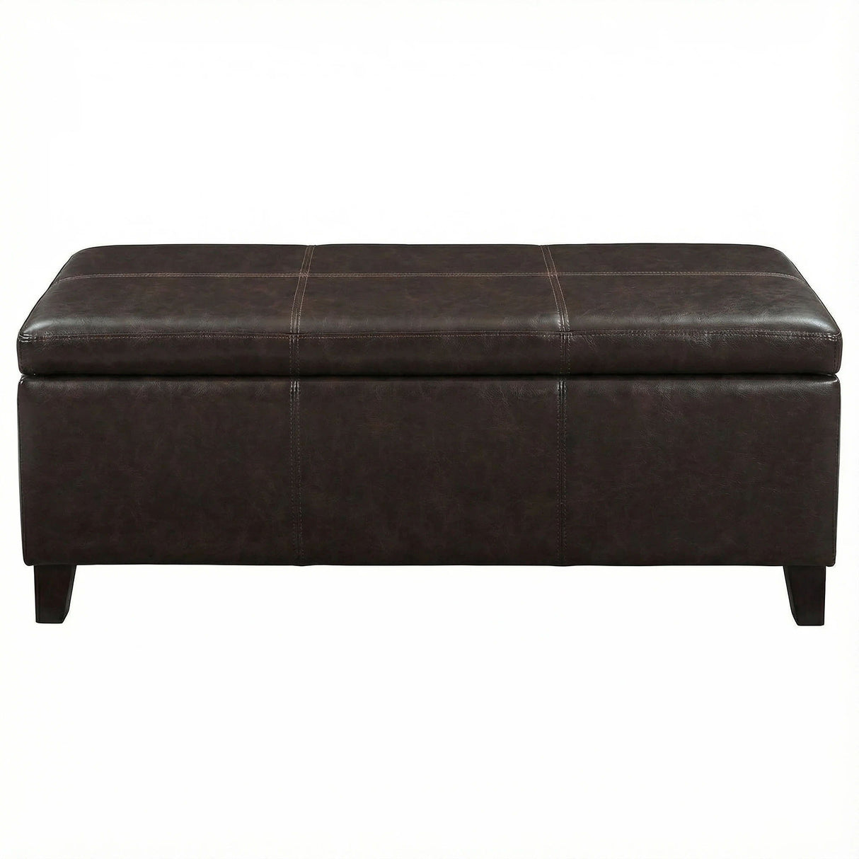 Rectangle Storage Ottoman Bench For Living Room - Brown