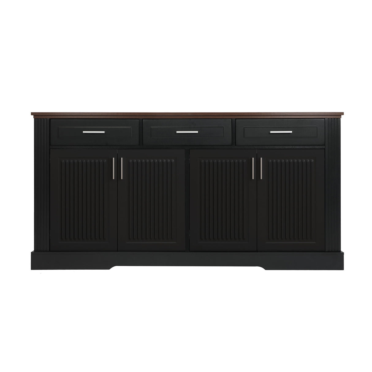 Fluted Sideboard Buffet Cabinet With 4 Doors And 3 Drawers