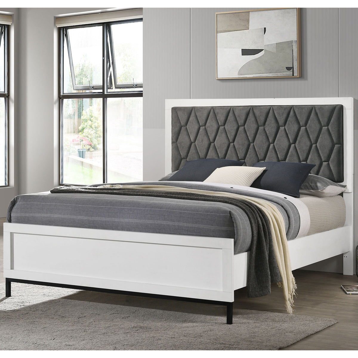 Taraval - Panel Bed With Upholstered Headboard