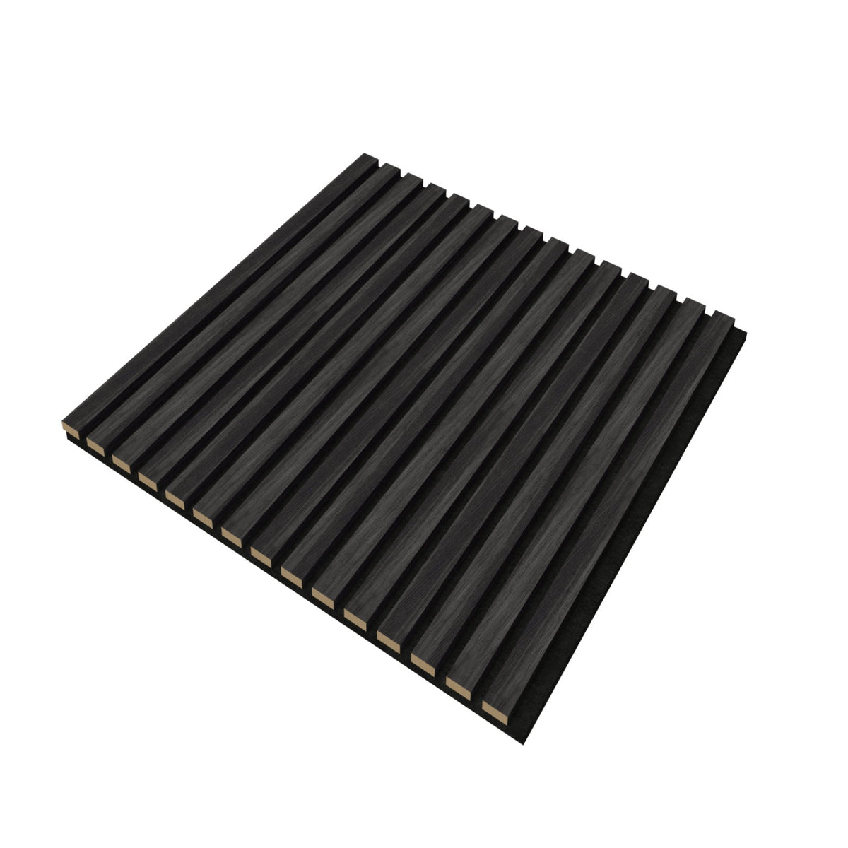 Acoustic Panels With Strip Design, Sound Absorbing Wall & Ceiling Panels (Set of 4) - Matt Black