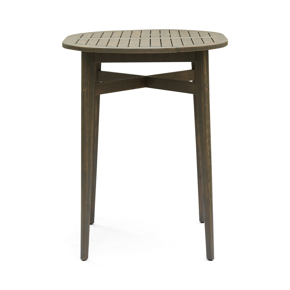 Outdoor Acacia Wood Bar Table With Slat Top