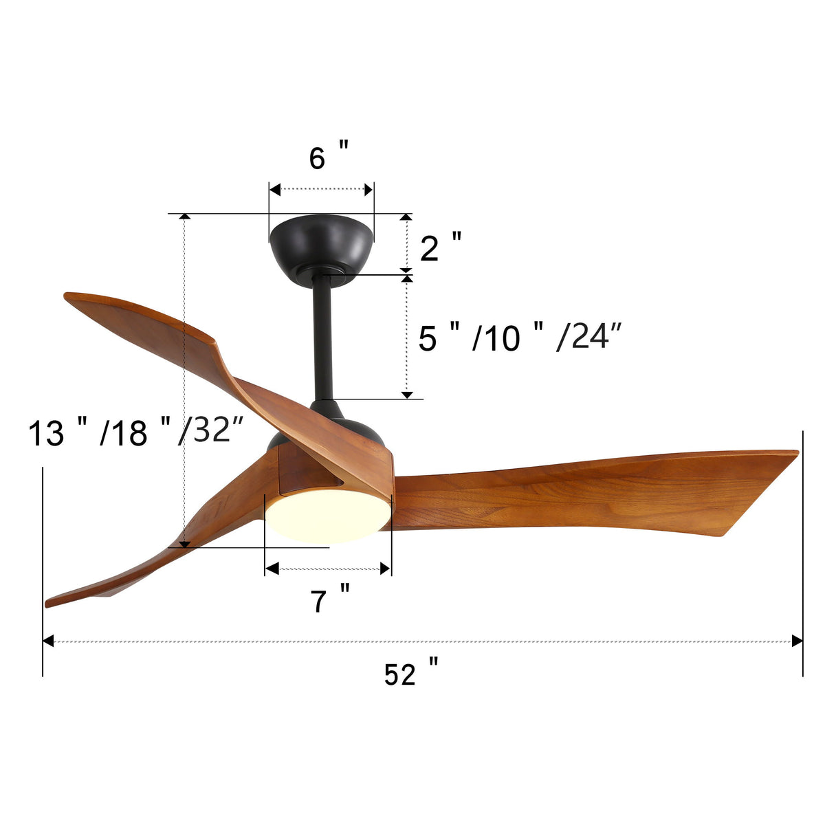 Ceiling Fan With Reversible DС Motor - Black