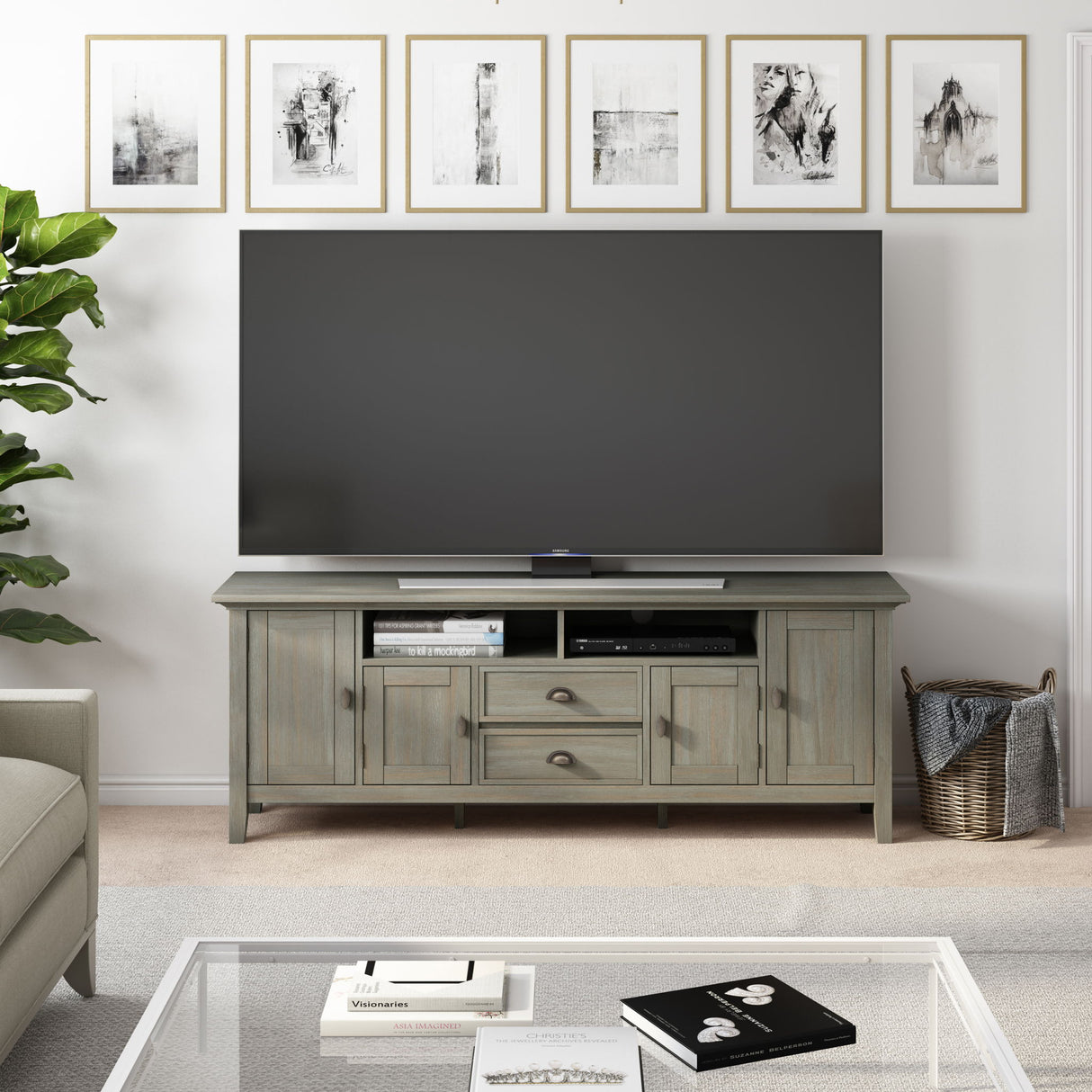 Redmond - TV Media Stand - Distressed Gray