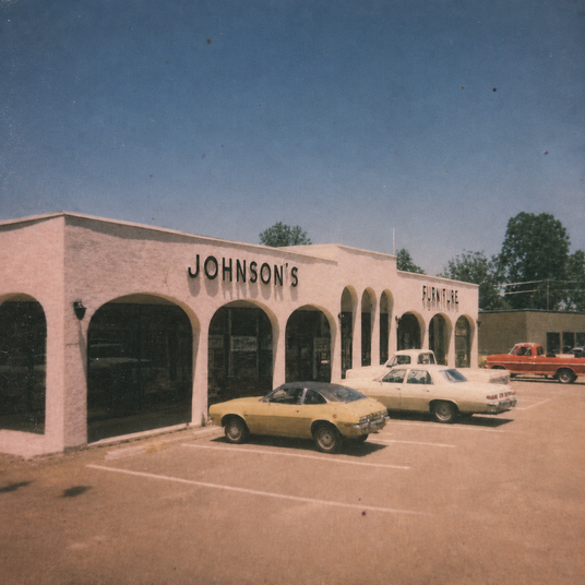 Polaroid image of the old Johnson's Furniture store.