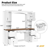 Farmhouse Computer Desk With Hutch