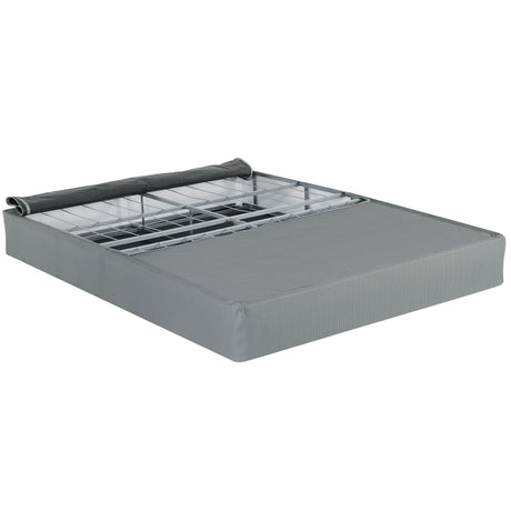 Foldable 9" Twin Size Metal Mattress Box Spring Foundation Bedroom Furniture Bed Base - Gray