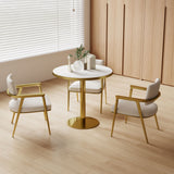Round Bistro Table - Gold / White