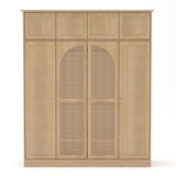 8 Door Armoire Wardrobe With Adjustable Shelves And Hanging Rod