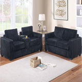 Modern Style 2 Piece Sofa Set With Cup Holders & Charging Port