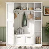 Hall Tree With 4 Side Cabinets