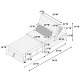 Sleeper Sofa Chair With Plush Cushion And Pull Out Bed Convertible Couch With Matching Pillow - Chocolate