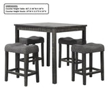 Transitional Counter Dining Set With 4 Tufted Stools