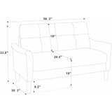 Tufted Loveseat - Dark Brown