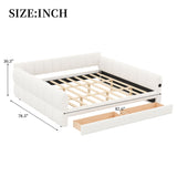 Upholstered Platform Bed With USB Charging And 2 Storage Drawers