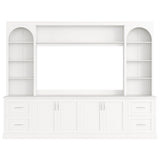Arched Entertainment Center Wall Unit With Drawers, TV Stand