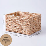 Storage Basket, Handwoven Twisted Weave Basket With Handles Shelf Organizer, Towel Storage, Living Room Storage - Light Brown