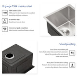 Undermount Stainless Steel Kitchen Sink, Deep Single Bowl Basin