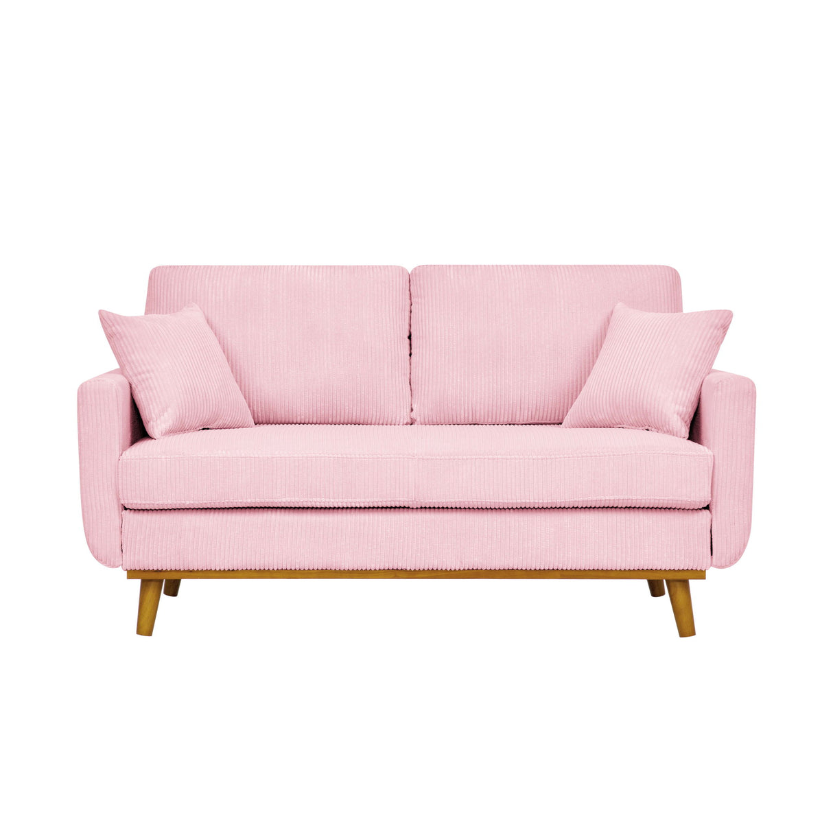 Upholstered Loveseat With Arms And Pillows