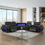 Nova - Sectional With Bluetooth Speaker, LED And Lifting Wine Cabinet