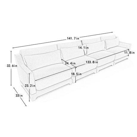 Elegant Sofa With Ergonomic Design And Lumbar Pillows