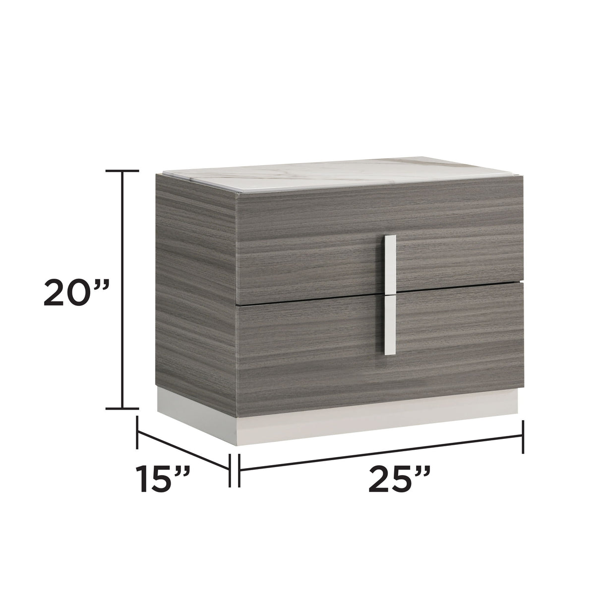 Altima - 2 Drawer Nightstand - Gray