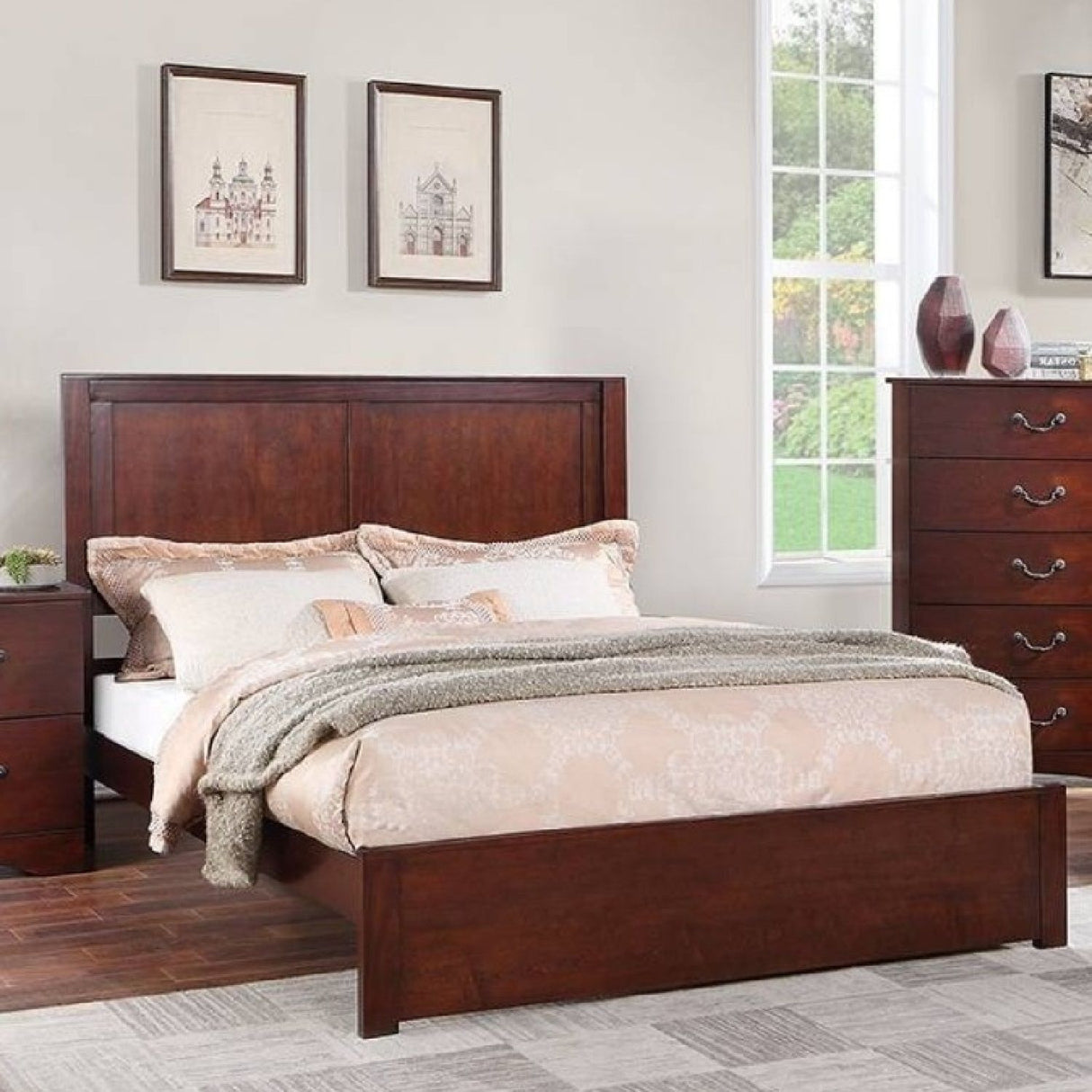 Bed With 2 Panel Headboard