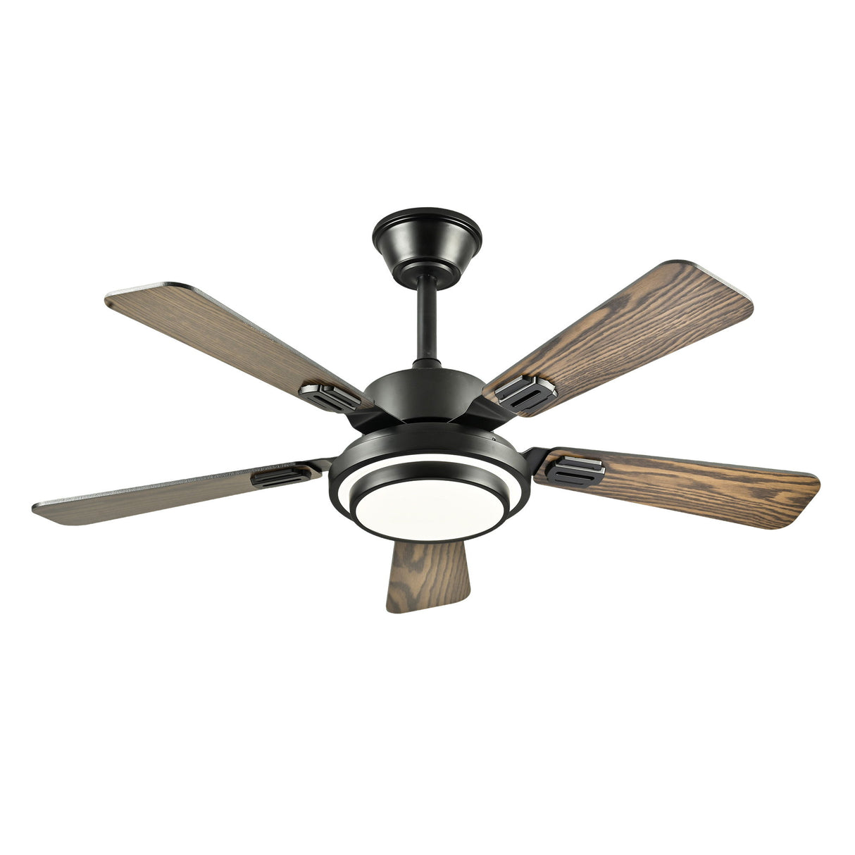 5 Blades Ceiling Fan With LED Light 3000 - 6500K Dimmable, 6 Speed Levels, Reversible Ceiling Fan - Matte Black