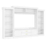 Elegant Entertainment Center Wall Unit With Bookshelves