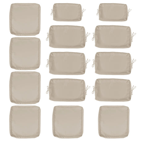 Cushion Covers For 7 Piece Wicker Sectional Sofa, 14 Pack Seat And Back Slipcovers With Zipper