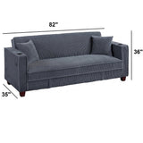 Modern Convertible Sofa With Hidden Storage USB Port, Cup Holder