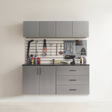 Astro Series - Wall Storage Cabinet With Soft Closing Drawers - Metallic Gray