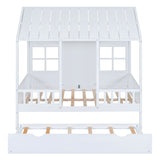House Bed With Twin Size Trundle, Daybed