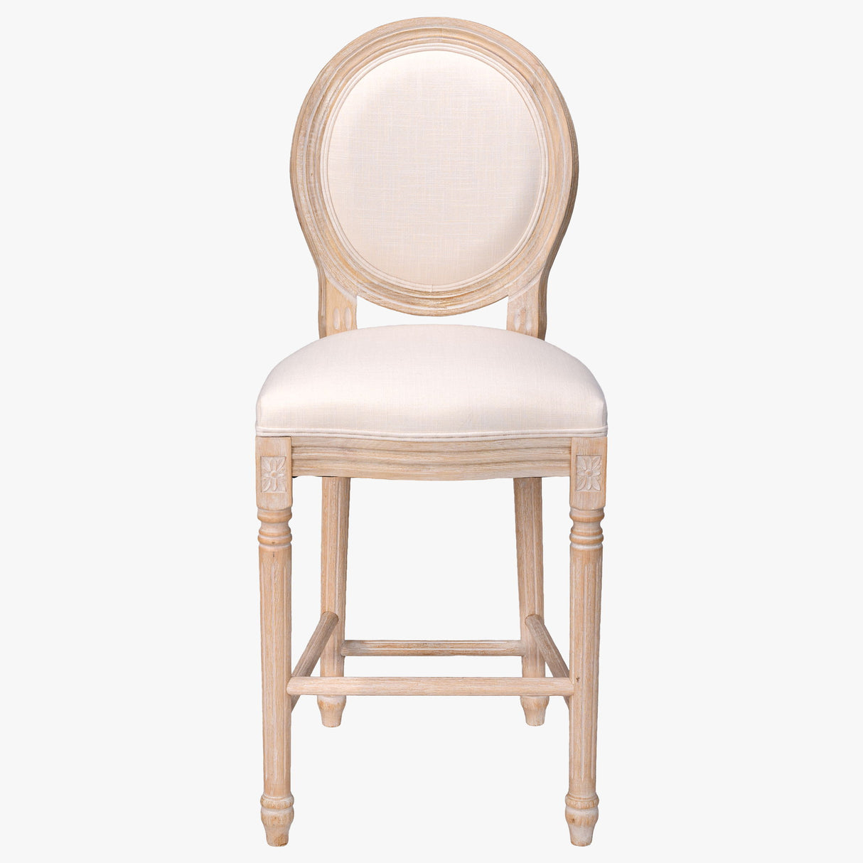 French Country Bar Chairs & Round Back (Set of 2)