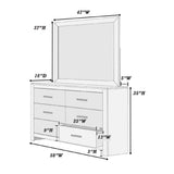 1 Piece Dresser 2 Tone Sleek 6 Drawers Bedroom Furniture - White