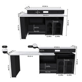 Kitchen Island With Extendable & Rotating Table