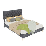 Upholstered Bed With Tufted Headboard