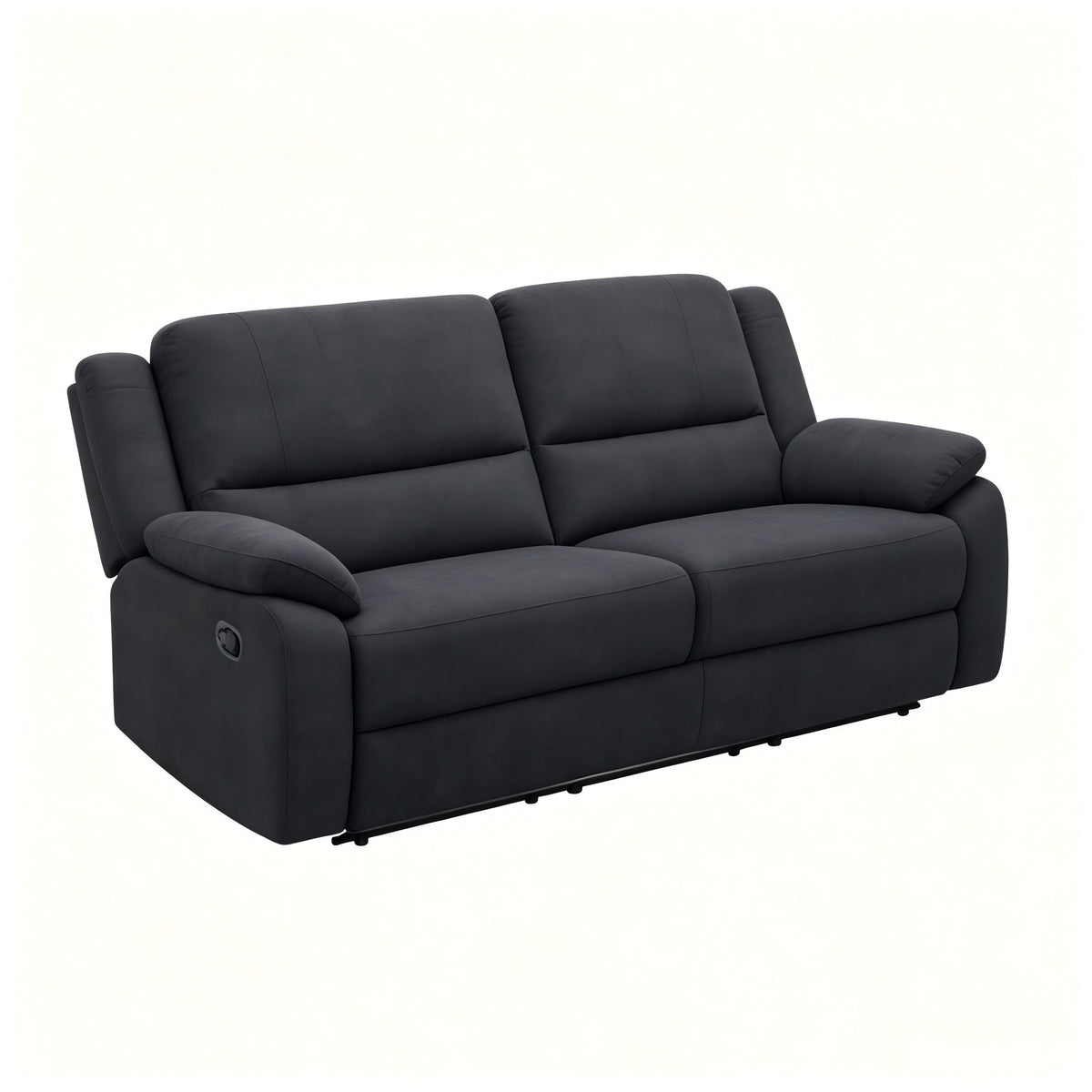 2 Seat Manual Reclining Loveseat With 150° Recline & Footrest - Black