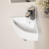 Triangle Corner Sink For Bathroom - Milk White