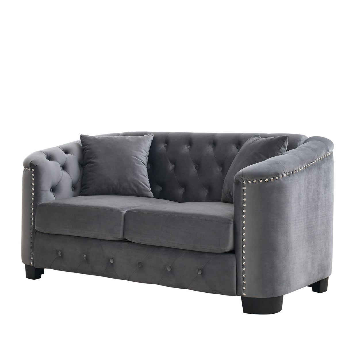 Modern Chesterfield Sofa With Tufted Backrest For Living Room