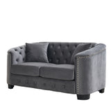 Modern Chesterfield Sofa With Tufted Backrest For Living Room