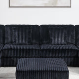 Armless Chair With Pillow, Living Room Furniture, Soft Upholstered - Black