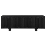 Farmhouse TV Stand, Storage Media Console With Adjustable Shelves & 3 Cable Holes