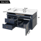 Modern Wall Mounted Floating Cabinet With Double Drawer And Sink