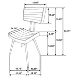 Tufted Side Chairs Upholstery And Tapered Legs (Set of 2) - Camel