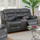 Modern Reclining Loveseat With Console, Cup Holders, Storage