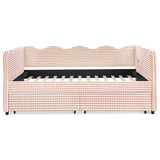Gingham Daybed & USB Charging Port, Wave-Shaped Design